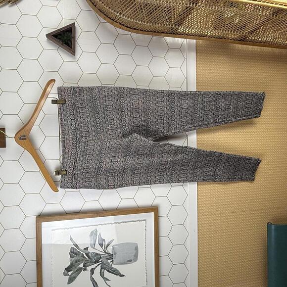 Free People Pants - Free People Gray Geometric Patterned Leggings Pull-on Leggings - Size - Medium